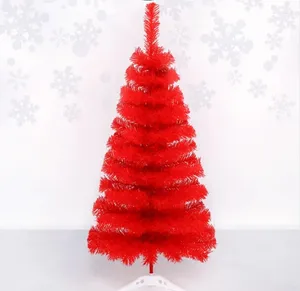 Dekoracje świąteczne impreza Xmas Tree 60cm mini czerwona ciężka sosna sztuczna