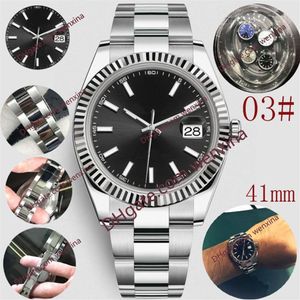 20 Color Top Automatic 2813 MEKANISKA WATCH MEN Big Magnifier 41mm rostfritt stål Vattentät president Mens Watches Male Wristw330Z