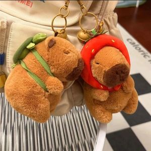 Bag Parts Accessories Capybara Plush Keychain Cute Pendant Creative Fluffty Animals Keyring Kawaii Stuffed Doll Keychains Birthday Gift 231219