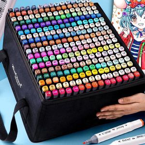 24262 Colors Double Head Marker Brush Pen Set Alcohol Based For Water Painting Manga Drawing Stationery School Art Supplies 231220
