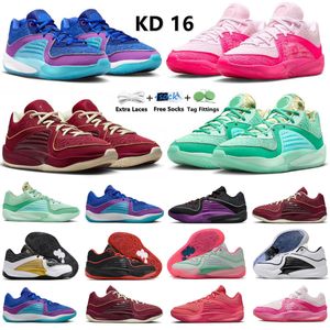 Ciocia Pearl KD 16 mężczyzn buty do koszykówki 16S Sneaker Wanda Triple Red Black White Biały Purple Purple Deep NY vs. NY Peppermint Hoded Mens Treakers