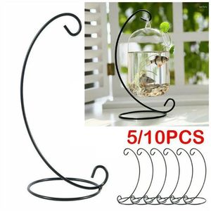 Decorative Plates 5/10pcs Iron Stand Christmas Bauble Holder Ornaments Hanging Display Plant Light Xmas Gift Flower Basket