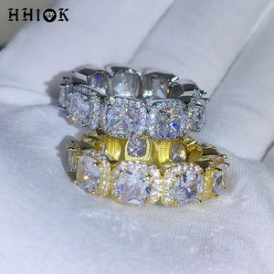 Band Rings Hip Hop Jewelry Iced Out Cluster Cubic Zirconia Band Tennis Ring Wedding Promise Cuban Link Rings 231219