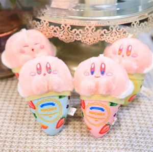 Kawaii Plush Toys Pink Kirby Doll Key Chain Cartoon Ice Cream Pendant Decorations Children's Festival Gifts Accessories