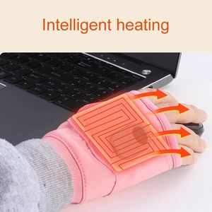 Rechargeable Heated Gloves 360 Degree Heating Thermal Heated Gloves Fingerless Touchscreen for Outdoor Hiking Cycling 231220