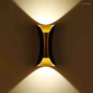 Lampada da parete Nero dorato Led Illuminare Giù Soggiorno El Corridoio Asile Comodino Sconce Balcone Decorazioni da giardino Portico