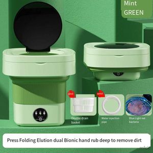 Mini Washing Machines 7L 11L Folding Washing Machines Portable with Spin Dryer Ultrasonic Mini Washer for Clothes Travel Home Underwear Sock 110V 220V