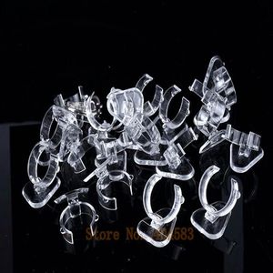 100 pcs Clear view elastic-C circle Plastic Ring Display Stand Holder Rack Tabletop Decoration Stand MX200810341a