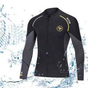 Erkekler kadınlar 1.5mm wetsuit üst uzun kollu neopren şnorkel takım elbise soğuk sıcak wetsuit büyük boy sörf takımları unisex yüzme tişört