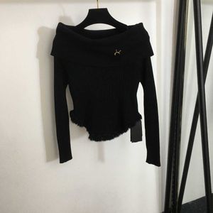 designer women knitwear clothing ladies high quality autumn fashion girl Slash Neck long sleeve upper garment Dec 20