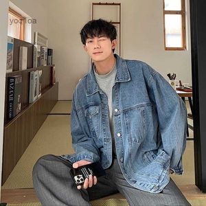 Men's Jackets 2023 New Jacket Men's Spring and Autumn Denim Coat Korean Version On Clothes Young Student Lapel Fashion Casual Loose Tide MenL231026