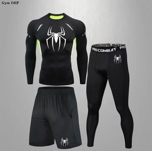 Erkekler Sıkıştırma Tişört Hızlı Kuru Erkek Çalışan Süper Kahraman Tişört Spor Salonu Fitness Rashgard Sıkı Set Egzersiz Eğitimi Tshirt Adam 231220