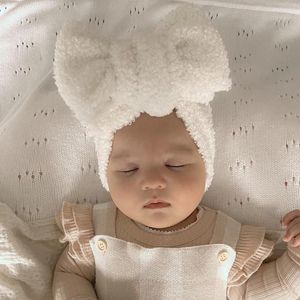 Haarschmuck Kinder Lammsamt Stirnbänder Baby Mädchen Große Schleife Doppelschichten Haarband Wärmer Fleece Breiter Turban Kopfwickel Gummiband