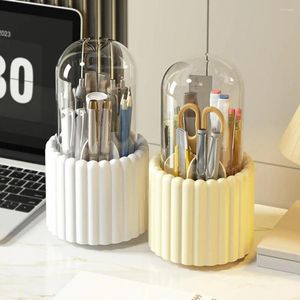 Förvaringslådor Makeup Brush Holder 360 Roterande dammtät lock Kosmetisk organisatorutrymme Design Stor kapacitet Fodral