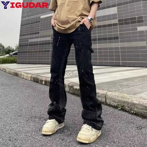 Männer Jeans männer Jeans Elastische Taille Flare Hosen Männer Lose Breite Bein Casual Anzug Hosen Streetwear Trompete Hosen y2k pantnes hombre L231220