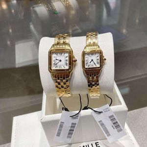 أفضل مصمم كلاسيكي فاخر Carti's Watch Precision Steel Watch Watch Fashion Classic Square Diamond واجهت رومانية Cheetah زوجين كوارتز للسيدات