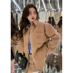 miui miui puffer jacket MM23 Autumn/winter New Fashion Embroidery Letter Filling Full National Standard 90 White Duck Pure Down Woolen Coat