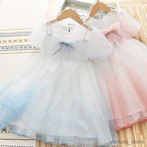 Abiti da ragazza 3-10 anni Abito estivo da ragazza di alta qualità Nuovo fiore in chiffon di pizzo drappeggiato increspato Abbigliamento per bambini Abito da principessa per ragazza