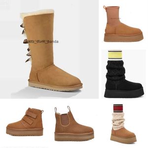 Vintern ny '' ugglis''boot Ultra Mini Platform Women Classic Platform Australian Boots Design Tasman Tassel Style Tazz Ribbon Style Fur Boots toffels Ankel Sherpa AAA1