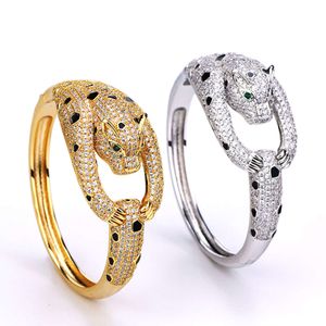 Tennis Silver Leopard Torque Gold Single Tennis Elegant Bangle Clover Armelets ABC Fashion Full Diamond Jewelry for Men Women Lover Par Party Wedding