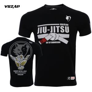 VSZAP Jujutsu Art Muay Thai Fitness T-shirt MMA Men's T-shirt Summer Short Round Neck Men's Casual Pure Cotton MMA Sports Shirt Breathable Elastic Short Sleeves