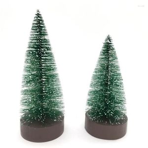 Decorações de Natal Neve pegajosa Mini árvore LED Iluminação Decoração Micro Cena Driver de bateria