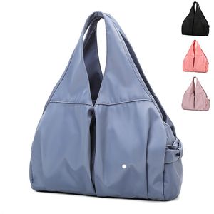 Lu bolsa de ombro para ioga, à prova d'água, nylon, esportes, academia, treinamento, fitness, bolsa de viagem, tapete de ioga, bolsa esportiva com logotipo de metal