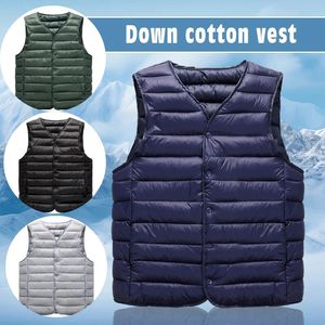 Classic Winter Coat Warm Sleeveless Jacket Lightweight Vest for Men Streetwear Windproof Cotton Padded Waistcoat Gentleman 231020