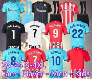2023 2024 Bilbao Club Soccer Jerseys 23 24 Athletic Aduriz Guruzeta Williams Muniain Paredes Berenguer Ander Herrera Unai Simon O.Sancet Football Shirt Men and Kids