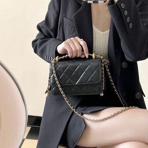 10A Top -Qualität -Designer -Tasche Golden Perle Flip Bag 19cm echter Leder -Umhängetasche Lady Crossbody Bag mit Kiste C577