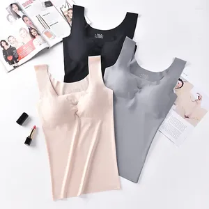 Camisoles Tanks T-Shirt Gepolsterte Leibchen Schlafweste Wireless Tank Gorge Top Push Ice Soutien Dessous Cami Seide Crop Feminino Seamless Up