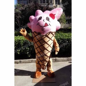 Simulering Icecream Mascot Costume Cartoon Character OutfitShalloween Jul Fancy Party Dress Adult Size Födelsedräkt