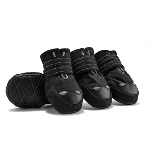 Dog Apparel 4pcs Shoes Pet Rubber With Reflective Strap Comfortable Breathable Wear-resistant Boots & Protectors