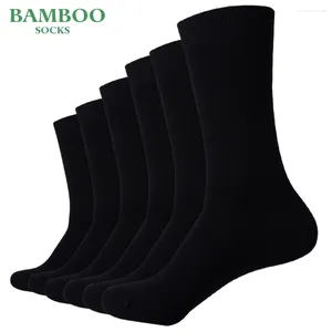 Men's Socks Match-Up Men Bamboo Black Breathable Anti-Bacterial High Quality Business (6 Pairs/Lot)