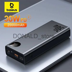 Cell Phone Power Banks Baseus 30W Metal Power Bank 20000mAh Portable Charger PD Fast Charging Powerbank External Battery Charger For iPhone 15 pro max J231220