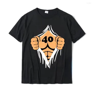 Herren-T-Shirts, Humor, für Erwachsene, offene Brust, T-Shirt, Geburtstag, 40 Jahre alt, lustiger Druck, Gag Gift Company, bedrucktes Hemd, Mann-T-Shirt, Grafik-Tops