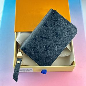 デザイナーの男性と女性の財布高品質の財布所有者カードホルダーファッションジッピーコイン財布レザー女性ミニキーポケットジッパーウォレット付き箱