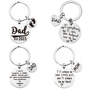 Cross border hot selling stainless steel keychains, Amazon creative pendants, laser engraved Father's Day and Mother's Day gifts
