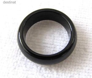 Solitärring, neuer handgeschnitzter Bandring aus natürlichem schwarzen Onyx, Größe 7–11, Durchmesser 17–21 mm, L231220