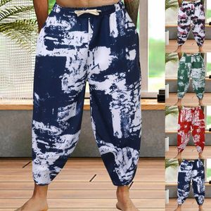 Men's Pants Mens Summer Retro Loose Everything Trendy Casual Seven Points Haren Foam Star House Boy Long Training Men