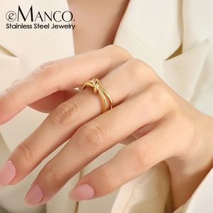 Кольца из нержавеющей стали, плетеное поворотное кольцо, персонализированные открытые нишевые украшения для женщин, подарок на праздник 231219