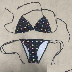 Bikini set Summer Womens Designers y Swimsuits Bikini garnitury Bandage Bikini zestawy Dwa kawałki stroje kąpielowe upuszczenie sporty na zewnątrz s dhbez