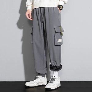 Pantaloni cargo da uomo invernali ultrafine 3XL lana sciolta neve escursionismo caldo velluto nero spesso tattico 231220