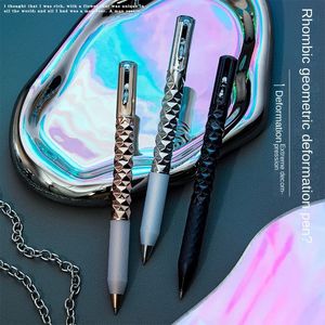 1pcs Geometric Deformation Neutral Pen 05Mm Decompression Black Quick Drying Trend Student Writing Stationery 231220