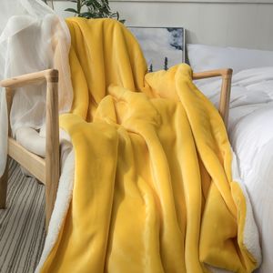 blanket sofa blanket designer throw blanket baby blanket Lamb wool double thick coral wool office Blanket