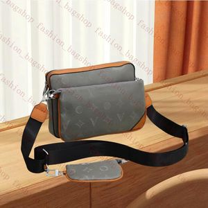 Designer handväskor kvinnor män läder trio messenger crossbody väskor lyx axel väska satchel make up väska designer handväska tote handväska mans väska