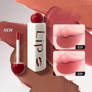 Lip Gloss 6 Cores Air Soft Névoa Esmalte Nu Rosa Matte Veludo Batom Natural Não-pegajoso Cereja Vermelho Lama Cheek Rouge Tint Cosméticos