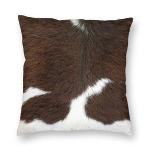 Pillow Cushion/Decorative Pillow Cow Fur Cowhide Texture Cushion Cover 45x45cm Decoration Printing Animal Skin Leather Throw Case For Liv