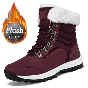 Stiefel Damen Stiefel Winter Plüsch Schnee Stiefel Outdoor Anti Slip Turnschuhe Frauen Warme Und Wasserdichte Stiefel Mode Warme Schnee Schuhe weibliche 231219