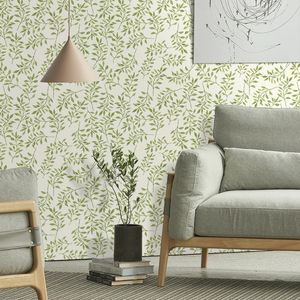 Peel and Stick Green Leaf Floral Wallpapers Vinyl Self Adhesive Avtagbara klistermärken rullar för väggskåp Hem Renovering Decor 231220